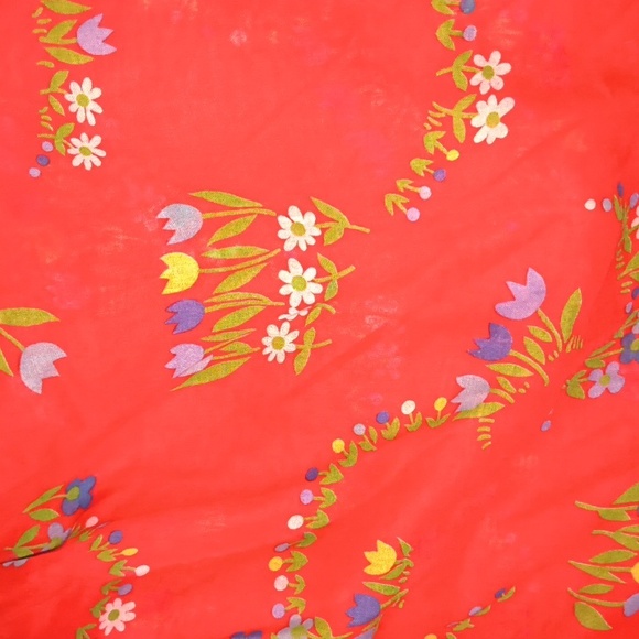 🍅Vintage 70s Red Floral Prairie Dress - Picture 10 of 16